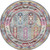6' Ivory Gray And Red Floral Distressed Round Rug