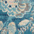 4' X 6' Turquoise Cream and Navy Blue Floral Distressed Area Rug
