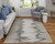 8' Gray Ivory and Taupe Abstract Power Loom Runner Rug