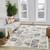 7' X 10' Gray and Cream Geometric Distressed Area Rug