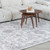 7' X 10' Beige and Gray Floral Distressed Area Rug