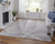 3' X 5' Ivory and Gray Abstract Hand Knotted Worn Faded Area Rug