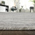 3' X 5' Ivory and Gray Abstract Hand Knotted Worn Faded Area Rug