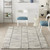 5' X 7' Blue And White Wool Abstract Area Rug