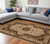 8' X 11' Black and Ivory Oriental Power Loom Area Rug