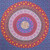92" X 84" Blue Red And Yellow Mandala Cotton Hanging Tapestry