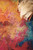 8' X 11' Navy Blue Red and Orange Abstract Non Skid Area Rug
