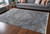 8' X 10' Gray and Silver Abstract Power Loom Worn Faded Area Rug