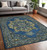 5' X 8' Teal And Gray Wool Medallion Hand Tufted Area Rug