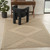 5' X 7' Natural And Beige Geometric Flatweave Non Skid Area Rug With Fringe
