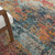 7' X 10' Blue Ivory and Orange Abstract Non Skid Area Rug