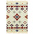 3' X 5' Beige Blue And Red Wool Abstract Geometric Handmade Area Rug With Fringe