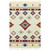 3' X 5' Beige Blue And Red Wool Abstract Geometric Handmade Area Rug With Fringe