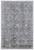 4' X 5' Gray and Silver Damask Power Loom Worn Faded Area Rug