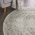 5' Ivory And Gray Floral Medallion Distressed Round Rug