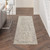 8' Ivory and Gray Wool Geometric Runner Rug