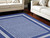 7' X 10' Ivory and Navy Blue Geometric Distressed Non Skid Area Rug