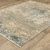 8' X 11' Beige And Blue Abstract Area Rug With Fringe