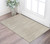 2' X 3' Ivory Abstract Hand Woven Worn Faded Area Rug