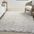 5' X 7' Ivory and Gray Chevron Shag Area Rug