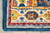 5' X 8' Navy Blue Orange And Green Wool Floral Hand Tufted Distressed Area Rug