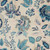 4' X 6' Ivory Navy Blue And Light Blue Floral Area Rug