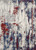 5' X 7' Ivory Red and Blue Abstract Non Skid Area Rug