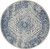 8' Ivory And Light Blue Floral Medallion Distressed Round Rug