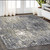 5' X 8' Gray And Ivory Abstract Shag Area Rug