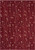 7' X 10' Red Black and Ivory Floral Vines Power Loom Area Rug