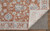 8' X 10' Red Blue and Ivory Floral Power Loom Worn Faded Area Rug With Fringe