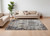 7' X 10' Gray Black and Red Ikat Power Loom Area Rug
