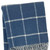 50" X 67" Denim Blue And White Cotton Blend Woven Plaid Throw Blanket with Fringe