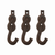 Vintage Cast Iron Rope Design Wall Hooks - Decorative Wall Hooks for Coats, Bags, Towels, Hats, Indoor or Outdoor Use - Set of 3 - Antique Brown - 734327344430