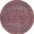 8' Beige and Red Round Floral Power Loom Distressed Area Rug