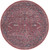 8' Beige and Red Round Floral Power Loom Distressed Area Rug