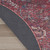 8' Beige and Red Round Floral Power Loom Distressed Area Rug