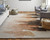 2' X 3' Tan Brown and Orange Abstract Hand Tufted Area Rug
