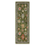 6' Green Gray And Light Blue Oriental Runner Rug With Fringe