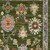 6' Green Gray And Light Blue Oriental Runner Rug With Fringe