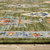 6' Green Gray And Light Blue Oriental Runner Rug With Fringe