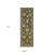 6' Green Gray And Light Blue Oriental Runner Rug With Fringe