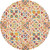 8' Ivory Red And Orange Wool Floral Hand Tufted Round Rug