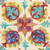 8' Ivory Red And Orange Wool Floral Hand Tufted Round Rug