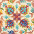 8' Ivory Red And Orange Wool Floral Hand Tufted Round Rug