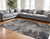8' X 11' Gray and Brown Floral Distressed Area Rug