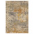 3' X 5' Beige And Gold Abstract Area Rug With Fringe