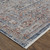 8' Gray Ivory and Orange Oriental Power Loom Worn Faded Runner Rug With Fringe