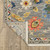 8' X 11' Gray Salmon And Yellow Oriental Area Rug With Fringe