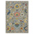 8' X 11' Gray Salmon And Yellow Oriental Area Rug With Fringe
